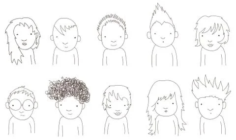 Doodle kids Stock Illustration