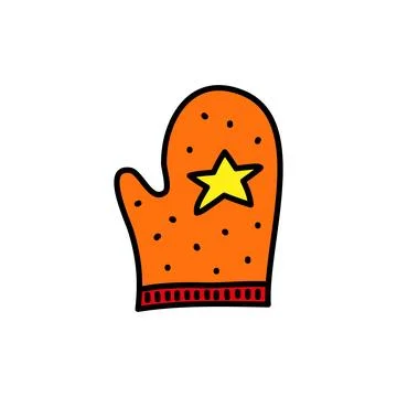 Doodle kitchen potholder. Stock Illustration