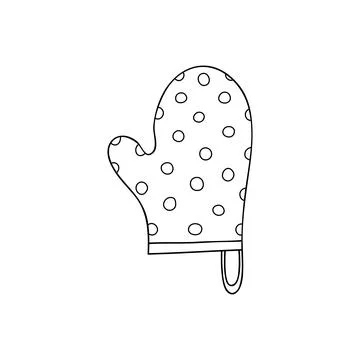 Doodle kitchen potholder. Illustrazione stock