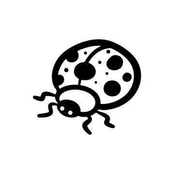 Doodle ladybug illustration isolated on a white background. Simple black ou.. Stock Illustration