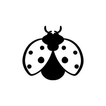 Doodle ladybug with open wings illustration isolated on a white background... Stock Illustration