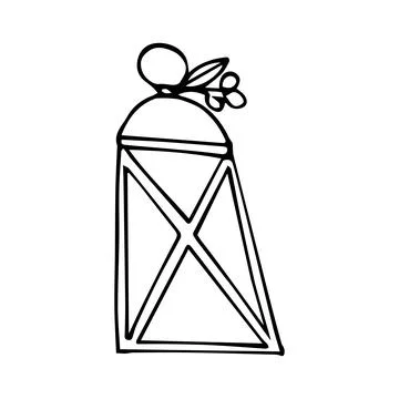 Doodle lantern. Holiday decor Stock Illustration