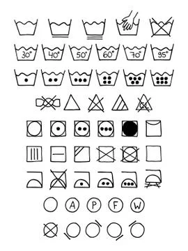 Doodle laundry symbols. Illustrazione stock