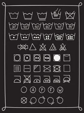 Doodle laundry symbols. Illustrazione stock