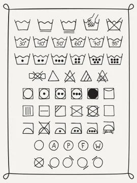 Doodle laundry symbols. Illustrazione stock