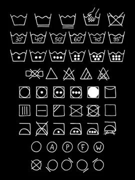 Doodle laundry symbols. Stock Illustration
