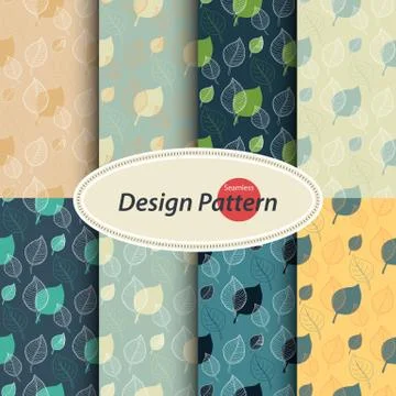 Doodle leaf pattern Stock Illustration