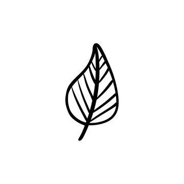 Doodle leaf single line art drawing. Stock Illustration