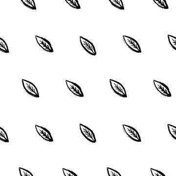 Doodle leafs seamless pattern Stock Illustration