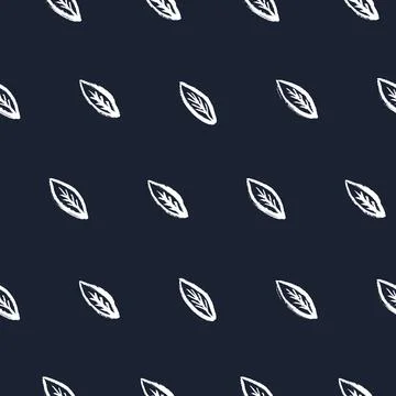 Doodle leafs seamless pattern Stock Illustration