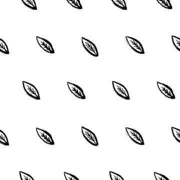 Doodle leafs seamless pattern vector Stock Illustration