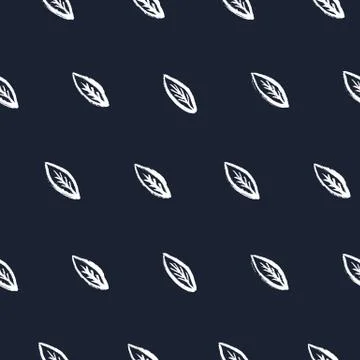 Doodle leafs seamless pattern vector Stock Illustration