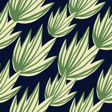 Doodle leaves seamless pattern. Hand drawn leaf fabric textile design. Illustrazione stock