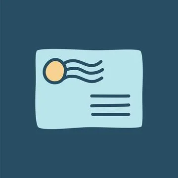 Doodle letter envelope icon hand drawn in a modern minimalistic style Stock Illustration