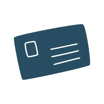 Doodle letter envelope icon or logo, hand drawn with thin black line Illustrazione stock