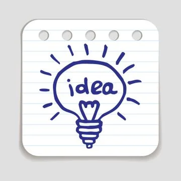 Doodle Light Bulb icon Stock Illustration