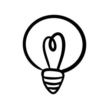 Doodle light bulb icon vector illustration for concept design. Stock Illustration