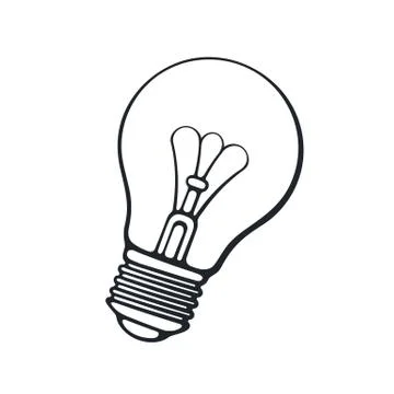 Doodle of light bulb Stock Illustration