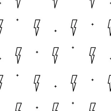 Doodle lightning seamless vector pattern. 库存插图