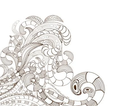 Doodle line art design Stock Illustration