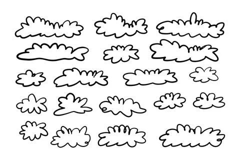 Doodle line cloud hand drawn in the sky Stock Illustration
