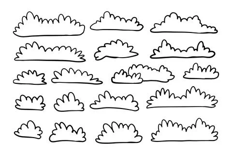 Doodle line cloud hand drawn in the sky Stock Illustration