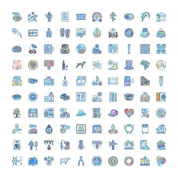 Doodle line icon set collection vector Stock Illustration