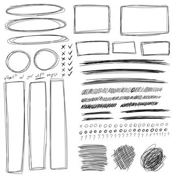 Doodle lines and curves vector. Set of doodle Stock Illustration