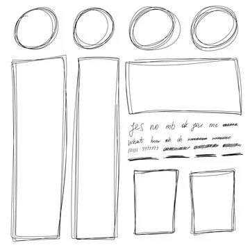 Doodle lines and curves vector. Set of doodle 스톡 일러스트