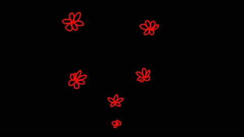 Doodle lines flowers and plants Stock Footage 133201431