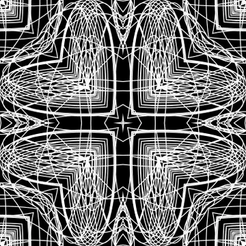 Doodle lines geometric seamless pattern. Vector ornamental modern background. Illustrazione stock