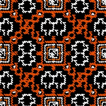 Doodle lines geometric vector seamless pattern. Tribal geometric textured bac Stock Illustration