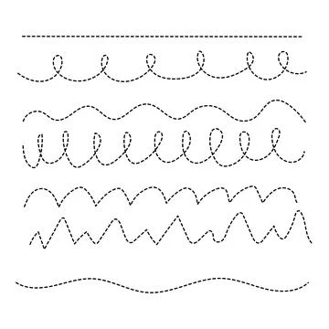 Doodle lines, hand drawn brushes elements Stock Illustration