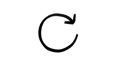 Doodle loading arrow circle, loopable hand drawn animation on a white background Stock Footage 221418215