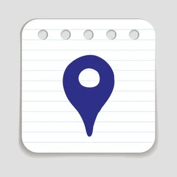 Doodle Location Pointer icon 스톡 일러스트