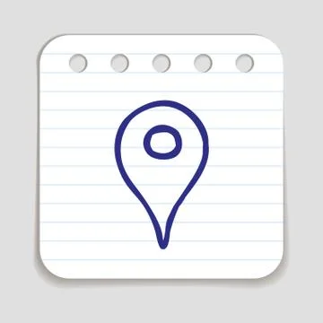 Doodle Location Pointer icon Stock Illustration