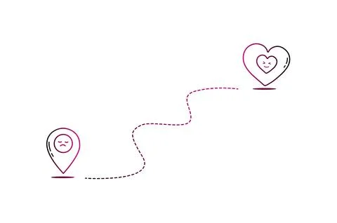 Doodle location route Stock Illustration