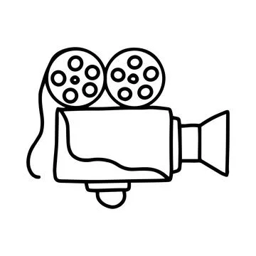 Doodle logo. Cinema logo. Stock Illustration