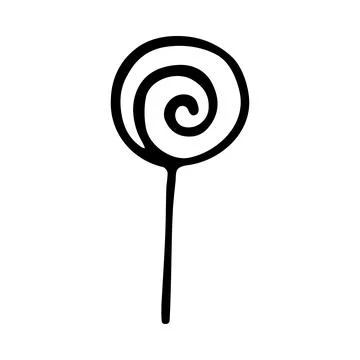 Doodle lollipop. Hand-drawn vector illustration. Stock Illustration