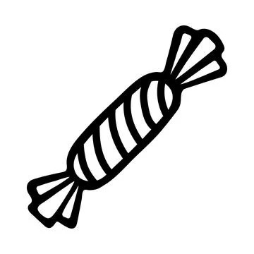 Doodle long candy with stripes Stock Illustration