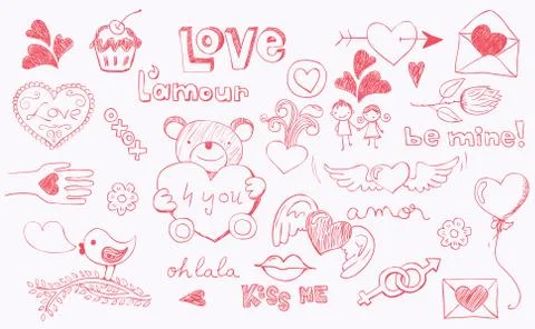 Doodle love Stock Illustration