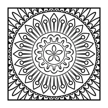 Doodle Mandala Coloring Page Stock Illustration