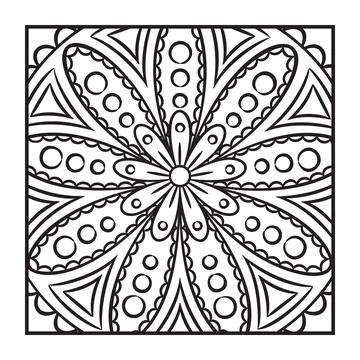 Doodle Mandala Coloring Page Stock Illustration