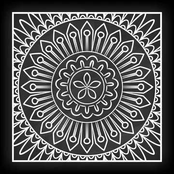 Doodle Mandala Flower Stock Illustration