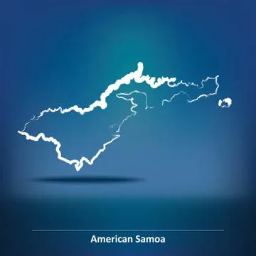 Doodle Map of American Samoa Stock Illustration