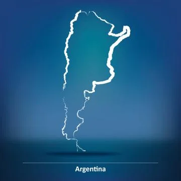 Doodle Map of Argentina Stock Illustration