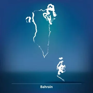 Doodle Map of Bahrain Illustrazione stock
