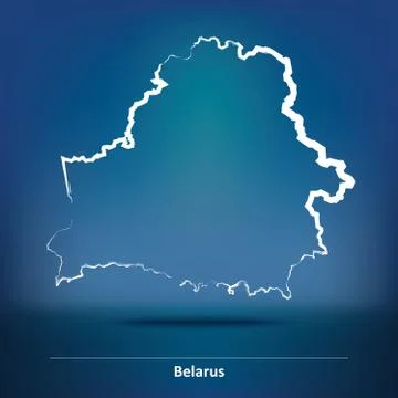 Doodle Map of Belarus Stock Illustration