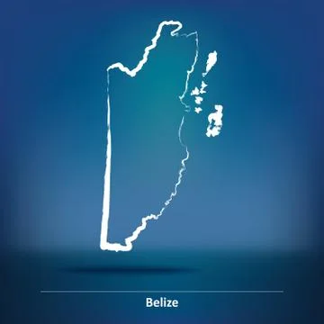 Doodle Map of Belize Illustrazione stock