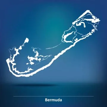 Doodle Map of Bermuda Stock Illustration